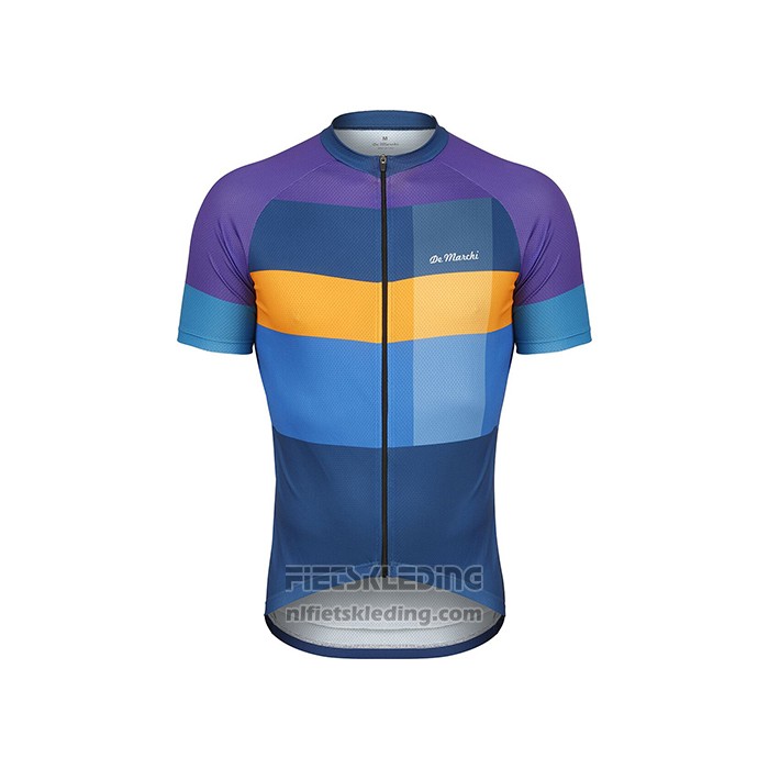 2021 Fietskleding de Marchi Violet Geel Blauw Korte Mouwen en Koersbroek